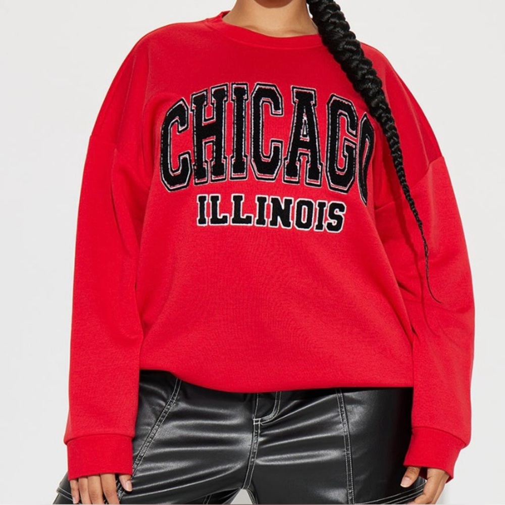 Red Chicago Illinois Sweatshirt